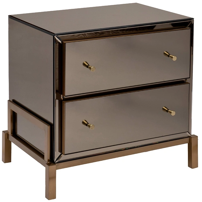 Тумба прикроватная KFG170, с ящиками, зеркальная