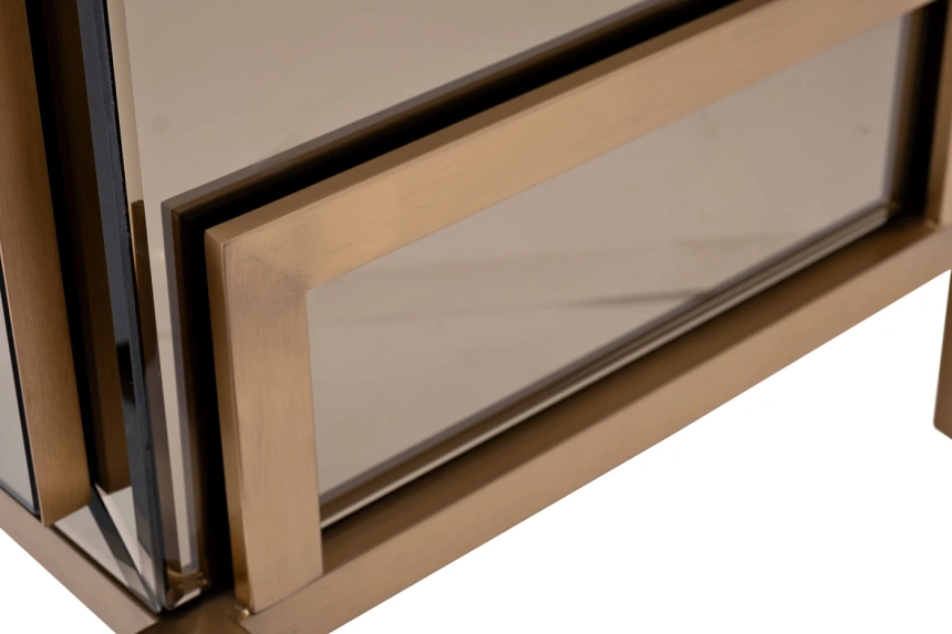 Тумба прикроватная KFG170, с ящиками, зеркальная