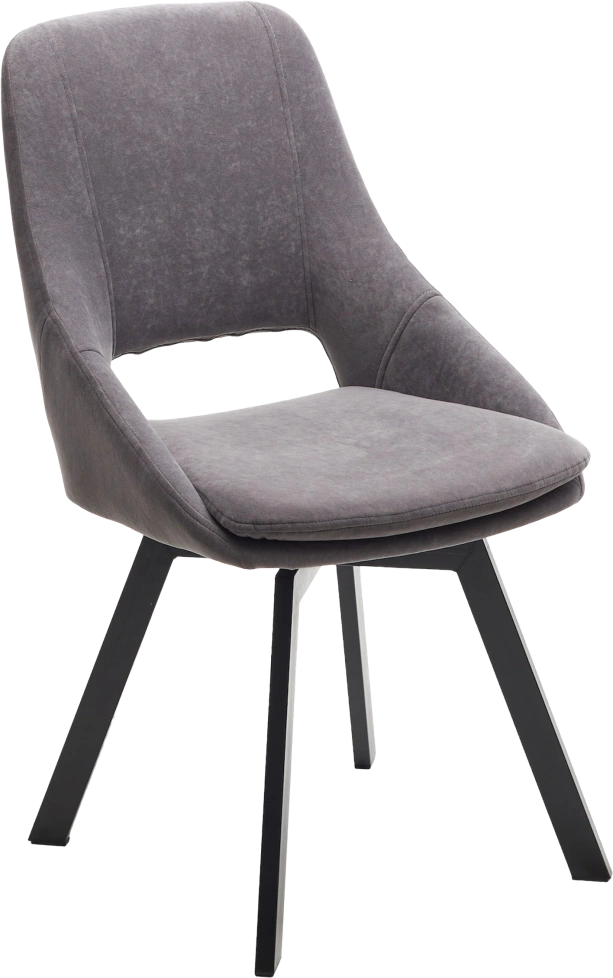 Стул Asp, мягкий, поворотный, B28 Темно-серый велюр, черный каркас