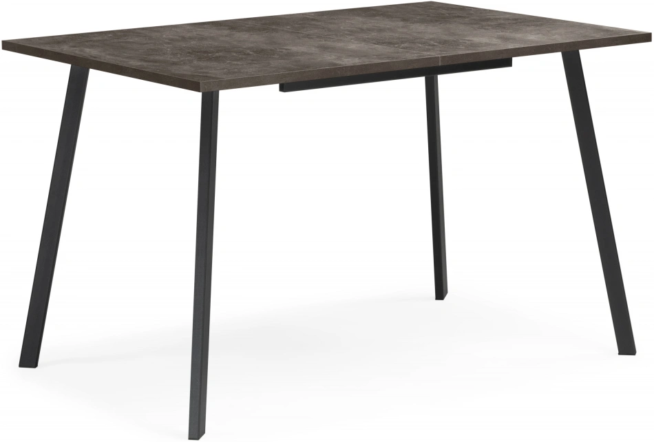 Кухонный раздвижной стол Кортни, 117(157)x77x75, бетон темный / черный матовый