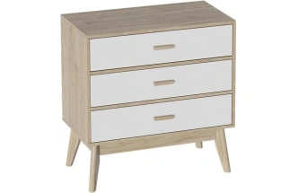 Комод Калгари, на ножках, дуб светлый / белый матовый