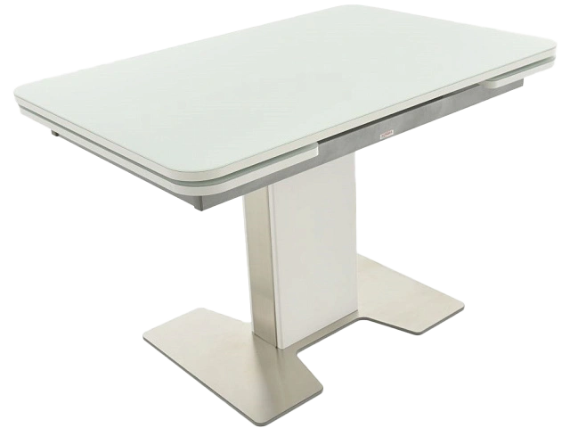 Кухонный стол Тайбэй, белый, стекло Opti, каркас белый
