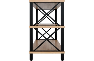 Обувница БОНН, открытая, дуб светлый / черный