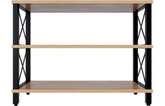 Обувница БОНН, открытая, дуб светлый / черный