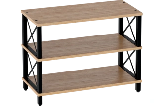 Обувница БОНН, открытая, дуб светлый / черный