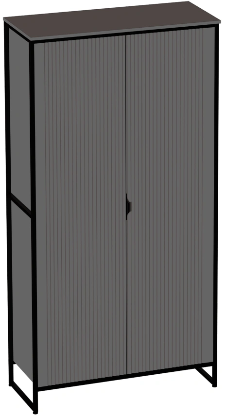 Шкаф двухдверный Нора, распашной для одежды, металл бруклин / графит