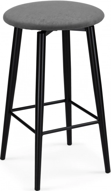 Полубарный табурет Гангток, крутящийся, графит / черный матовый