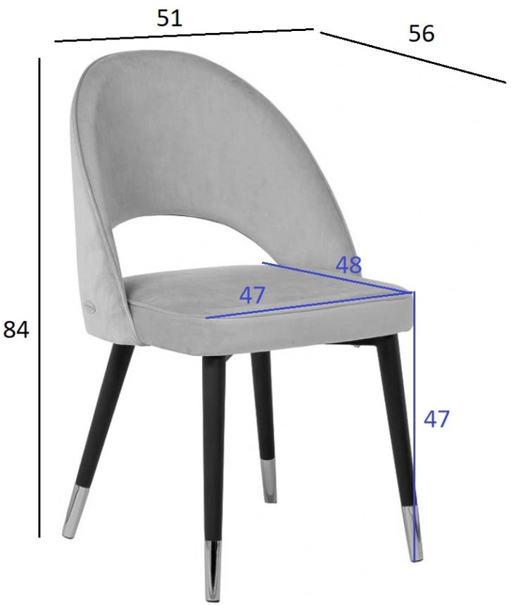Стул 30C-1228F LPI, мягкий, велюр, пепельно-розовый 