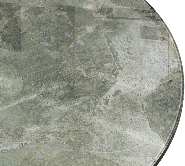 Журнальный стол Волопас, 48x60, стекло, королевский мрамор, каркас черный 