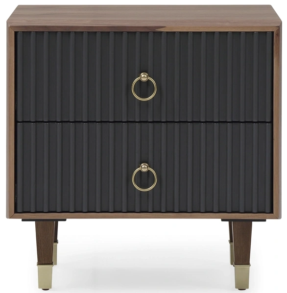 Тумбочка 77IP-NS008, с ящиками, коричневый / темно-серый