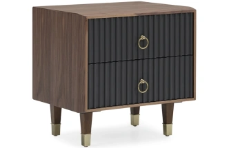 Тумбочка 77IP-NS008, с ящиками, коричневый / темно-серый