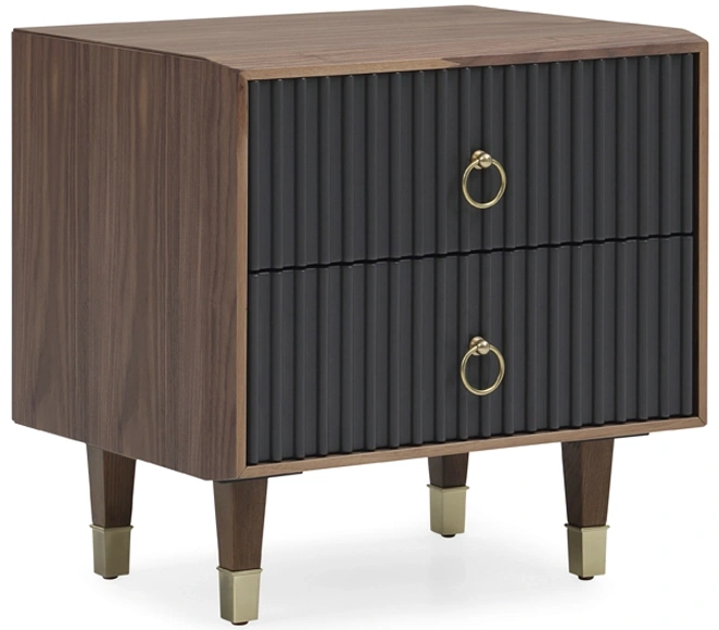 Тумбочка 77IP-NS008, с ящиками, коричневый / темно-серый