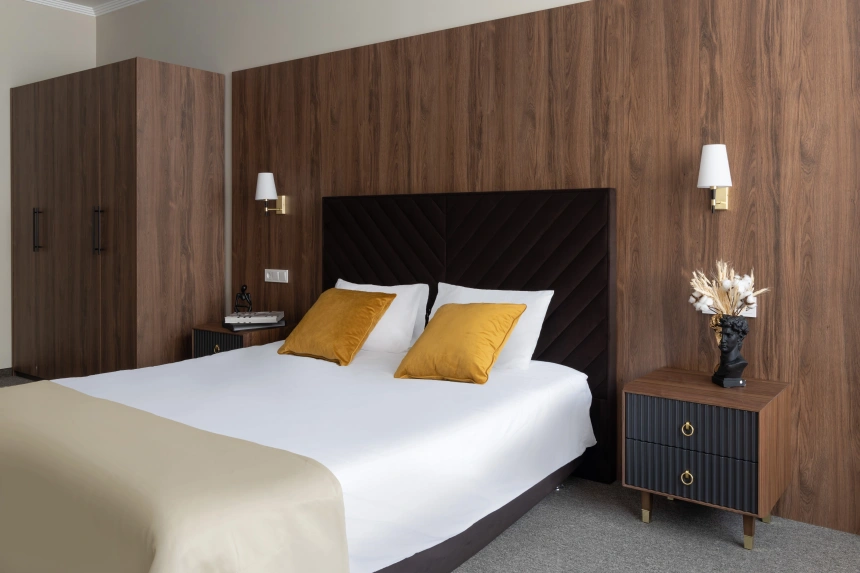 Тумбочка 77IP-NS008, с ящиками, коричневый / темно-серый