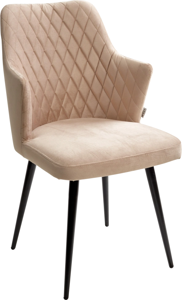 Стул Herman, поворотный, бежевый #5, велюр, черный каркас