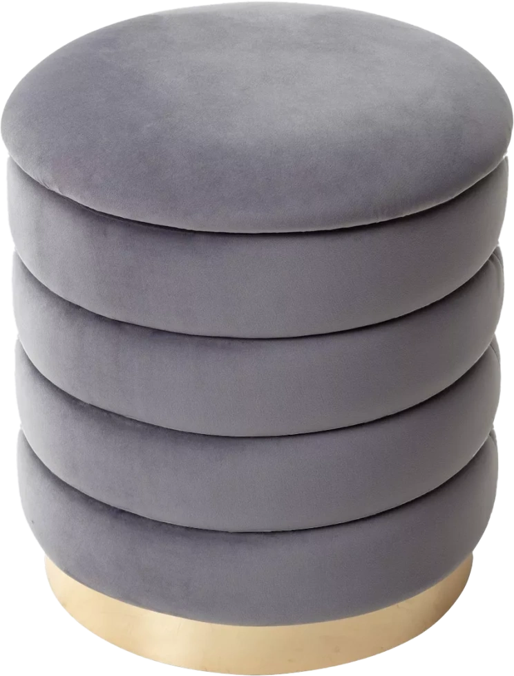 Пуф Фред, серый #27, велюр / золотой каркас