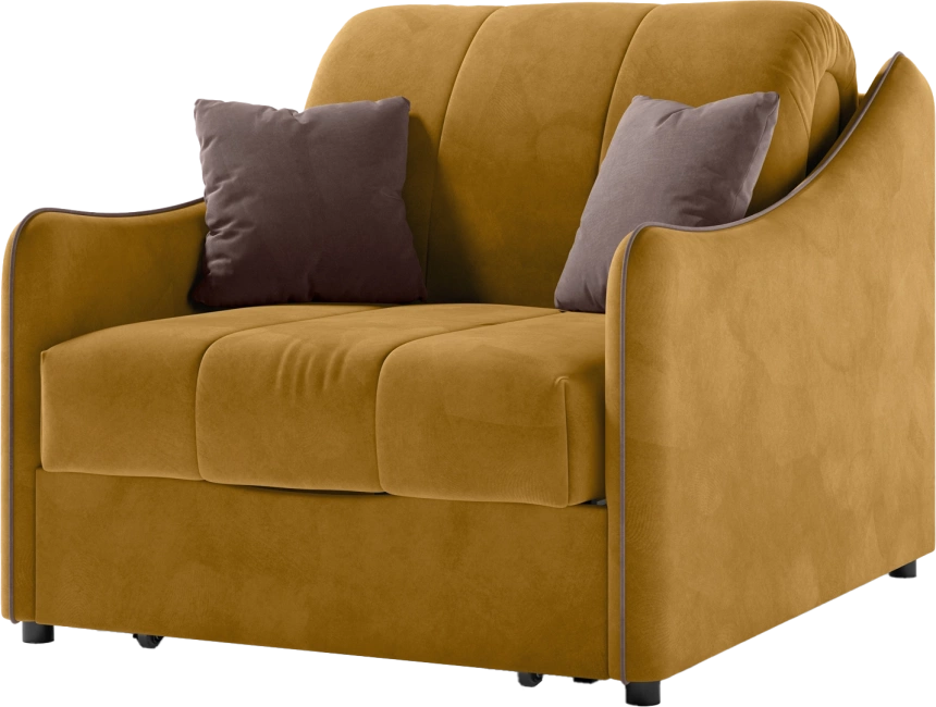 Кресло-кровать Дели 80, модель 032, Ultra Mustard​ / Ultra Stone​ (горчичный)