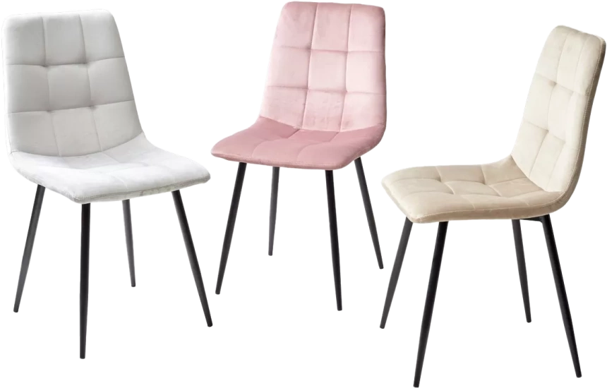 Стул Bari, мягкий, UF910-07 PINK, велюр, черный каркас