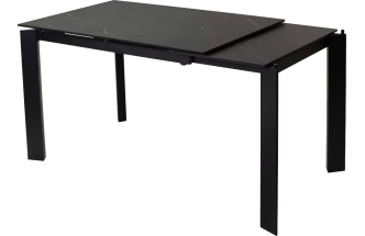 Кухонный стол раздвижной Corner 120, Matt Black Marble Solid Ceramic, Black