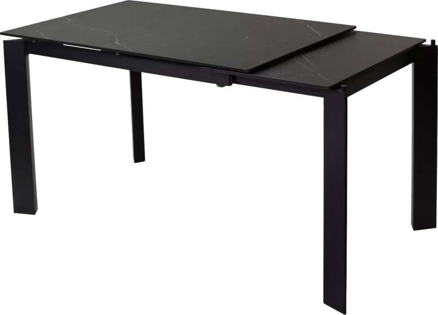 Кухонный стол раздвижной Corner 120, Matt Black Marble Solid Ceramic, Black