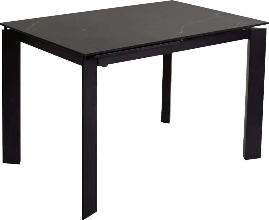 Кухонный стол раздвижной Corner 120, Matt Black Marble Solid Ceramic, Black