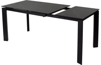 Кухонный стол раздвижной Corner 120, Matt Black Marble Solid Ceramic, Black