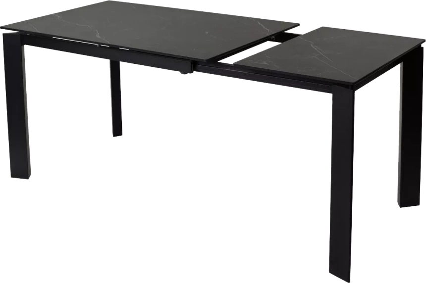 Кухонный стол раздвижной Corner 120, Matt Black Marble Solid Ceramic, Black