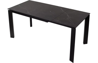 Кухонный стол раздвижной Corner 120, Matt Black Marble Solid Ceramic, Black
