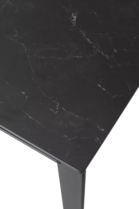 Кухонный стол раздвижной Corner 120, Matt Black Marble Solid Ceramic, Black