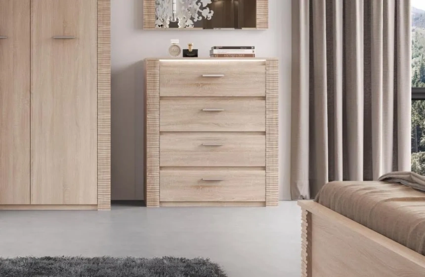 Комод 850 Элана, 4 ящика, дуб сонома