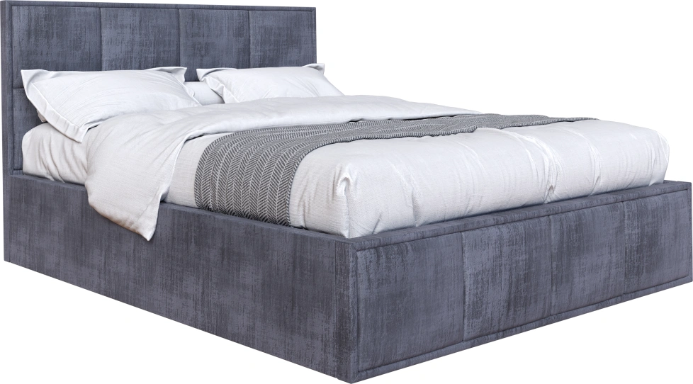 Кровать Октавия 180, мягкая, двуспальная, лана серый