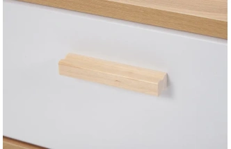 Тумба прикроватная Калгари, с ящиком, дуб натуральный светлый / белый матовый