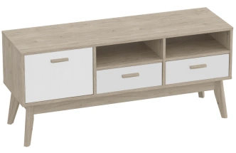 Модульная гостиная Калгари 2, дуб натуральный светлый / белый матовый