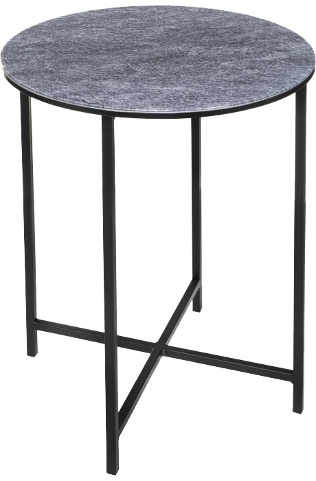 Журнальный стол Волопас, 48x60, стекло, серый мрамор, каркас черный