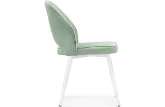 Стул Брейния, мягкий, velutto 14 светло-зеленый / белый