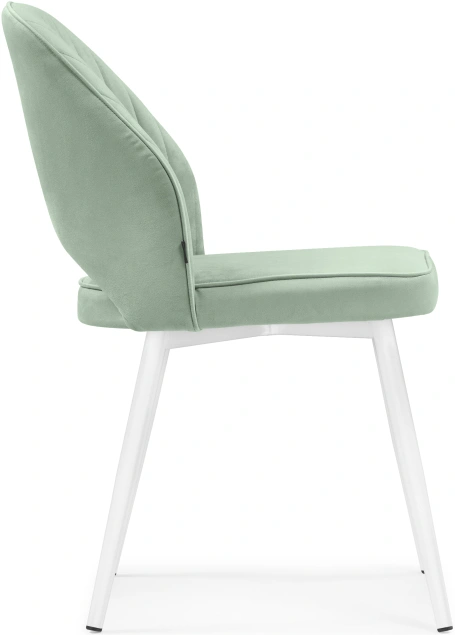 Стул Брейния, мягкий, velutto 14 светло-зеленый / белый