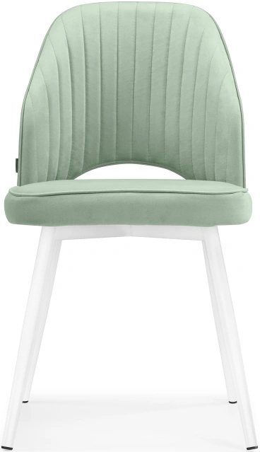 Стул Брейния, мягкий, velutto 14 светло-зеленый / белый