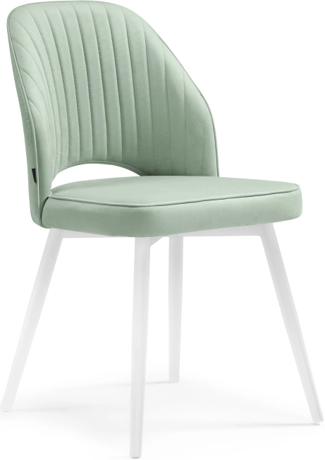 Стул Брейния, мягкий, velutto 14 светло-зеленый / белый