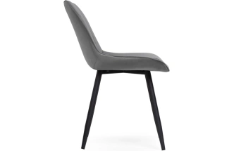 Стул Седа, мягкий, велюр темно-серый / черный