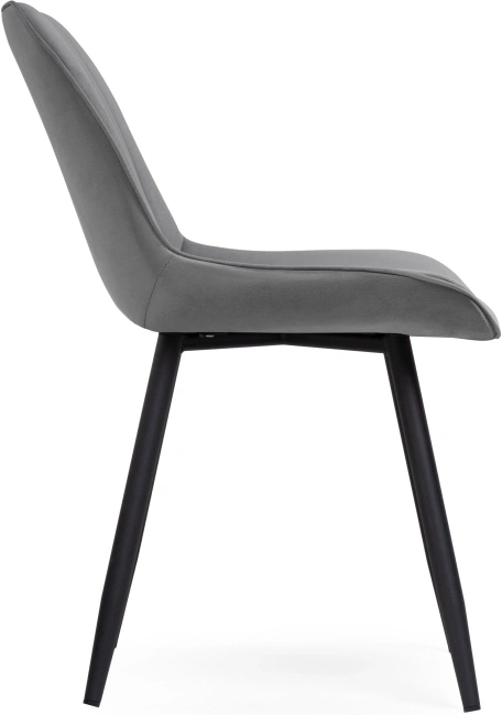 Стул Седа, мягкий, велюр темно-серый / черный