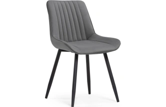 Стул Седа, мягкий, велюр темно-серый / черный