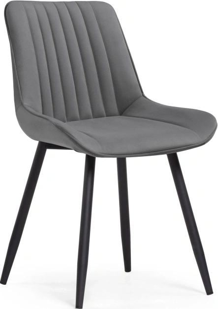 Стул Седа, мягкий, велюр темно-серый / черный