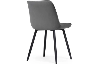 Стул Седа, мягкий, велюр темно-серый / черный