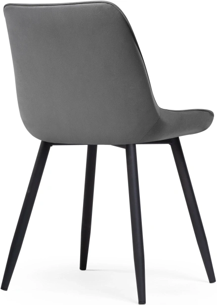 Стул Седа, мягкий, велюр темно-серый / черный