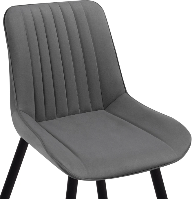 Стул Седа, мягкий, велюр темно-серый / черный