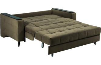 Диван прямой Нельсон 155, ткань Lamb ecru, декор Венге