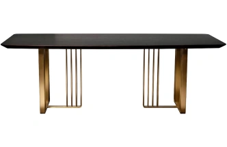 Обеденный стол Irelia, 220x98x75, МДФ,  черный / золотой