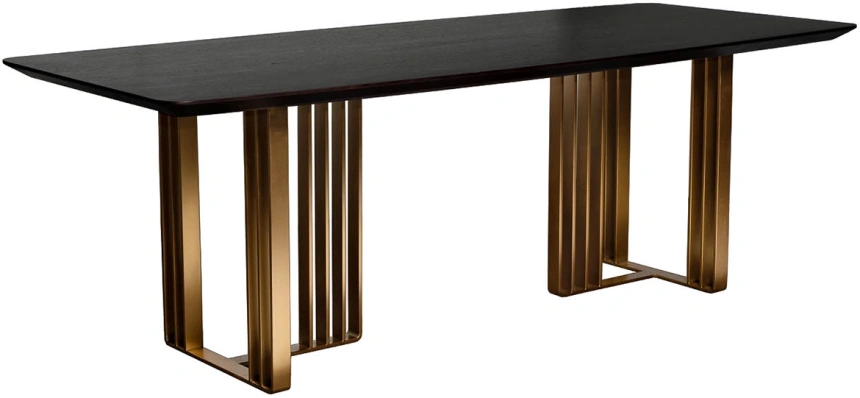 Обеденный стол Irelia, 220x98x75, МДФ,  черный / золотой