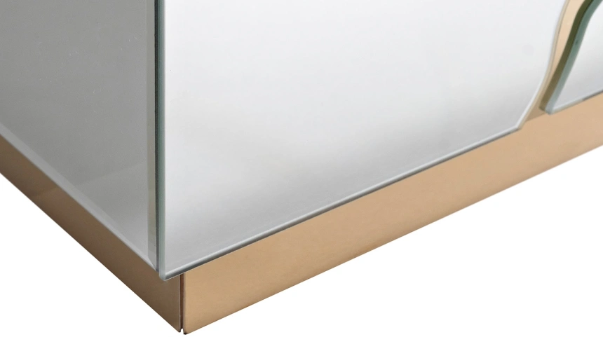 Журнальный стол KFG198, 55x55x61, МДФ, зеркало с золотым декором