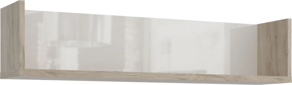 Полка навесная Альянс, 101x23x21, Дуб крафт / Белый глянец