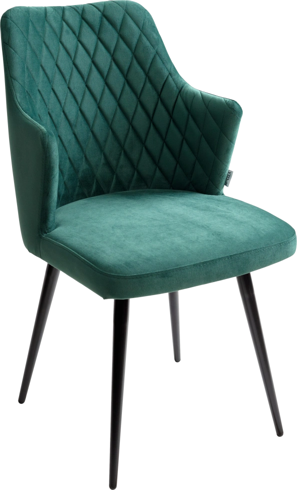Стул Herman, поворотный, зеленый #19, велюр, черный каркас